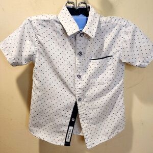 CRAFT & FLOW Kids Patterned Short Sleeve Button-Up Shirt Size Toodler 3T